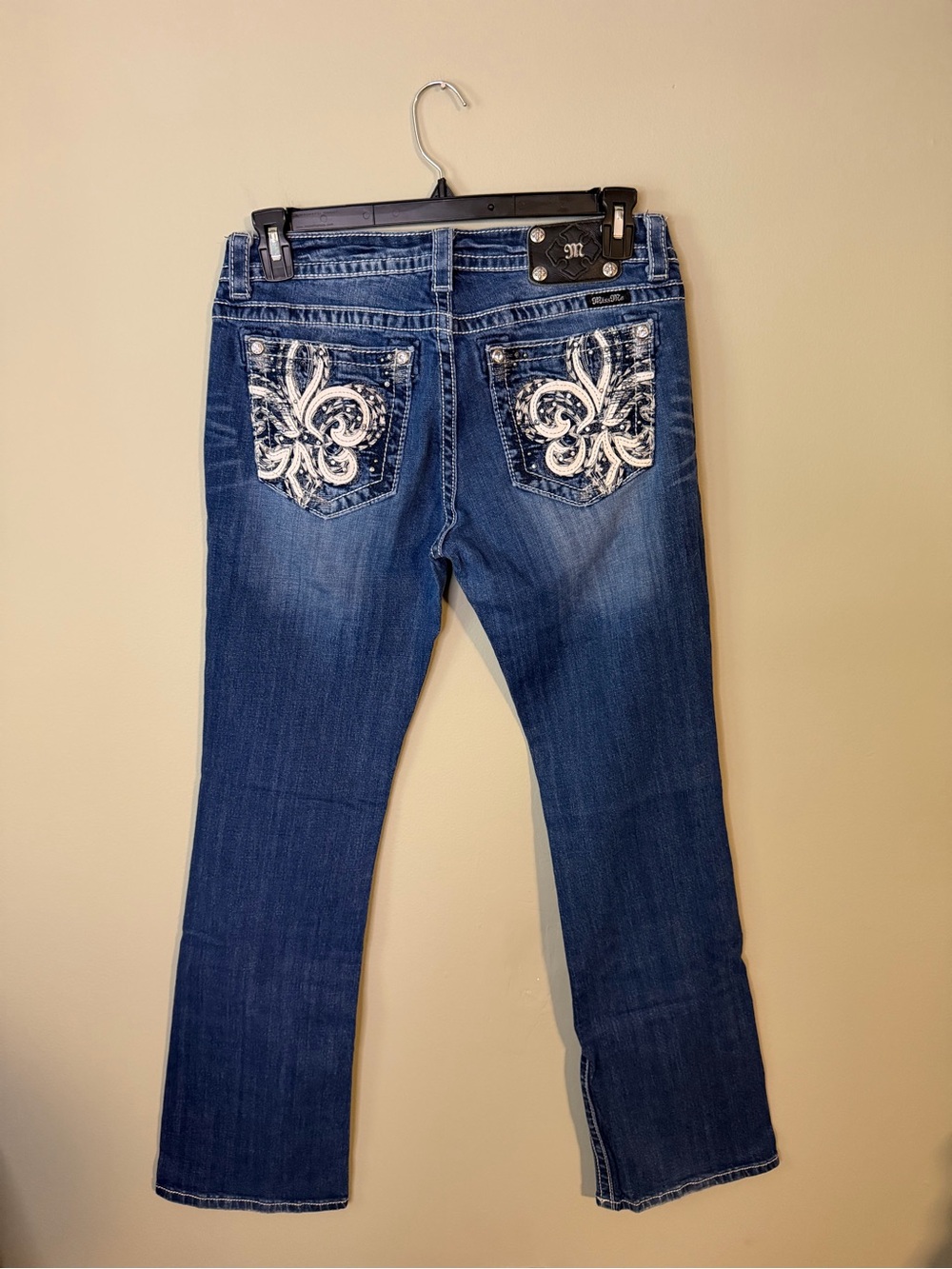 Gorgeous Y2K Miss Me Boot Jeans With Embellished Pockets 34” Inseam